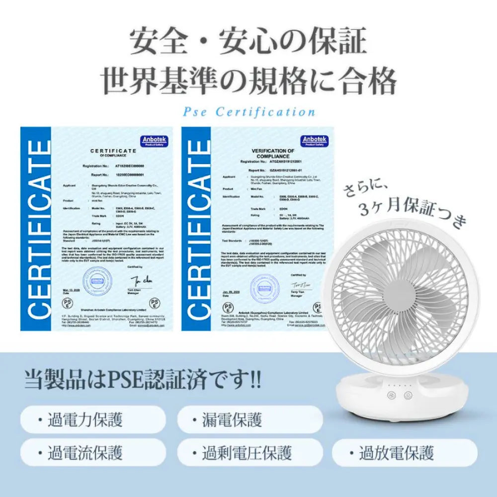 【最新型】楽らく扇風™|自動首振り|コードレス|卓上・壁掛け・吊り下げ対応