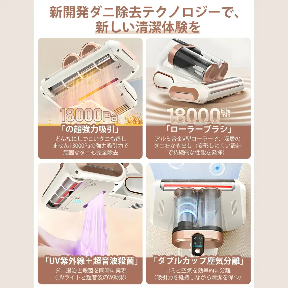 【最新型】楽撃退プロ™ 布団クリーナー コードレス