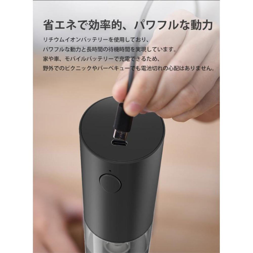 【SNS人気商品】楽デンミル™ 電動式岩塩・胡椒ミル2本セット