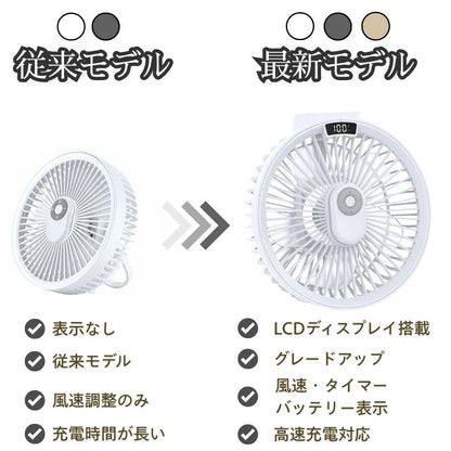【最新型】楽すず扇風™｜コードレス｜卓上・壁掛け・吊り下げ対応