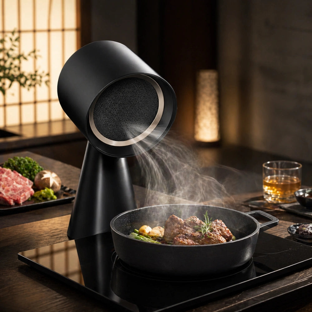【卓上吸煙機】食卓の煙・油・ニオイをその場で吸引| 卓上レンジフード